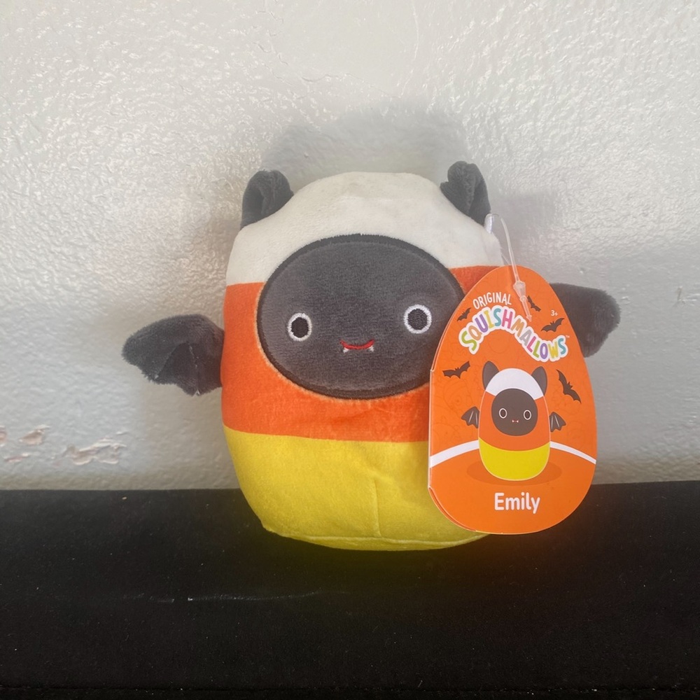 Squishmallows Emily the Bat Plush - Orange, Yellow, Black